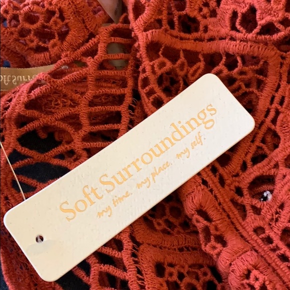 COPY - NWOT Soft Surroundings rusty red poncho shawl lace - Picture 4 of 7